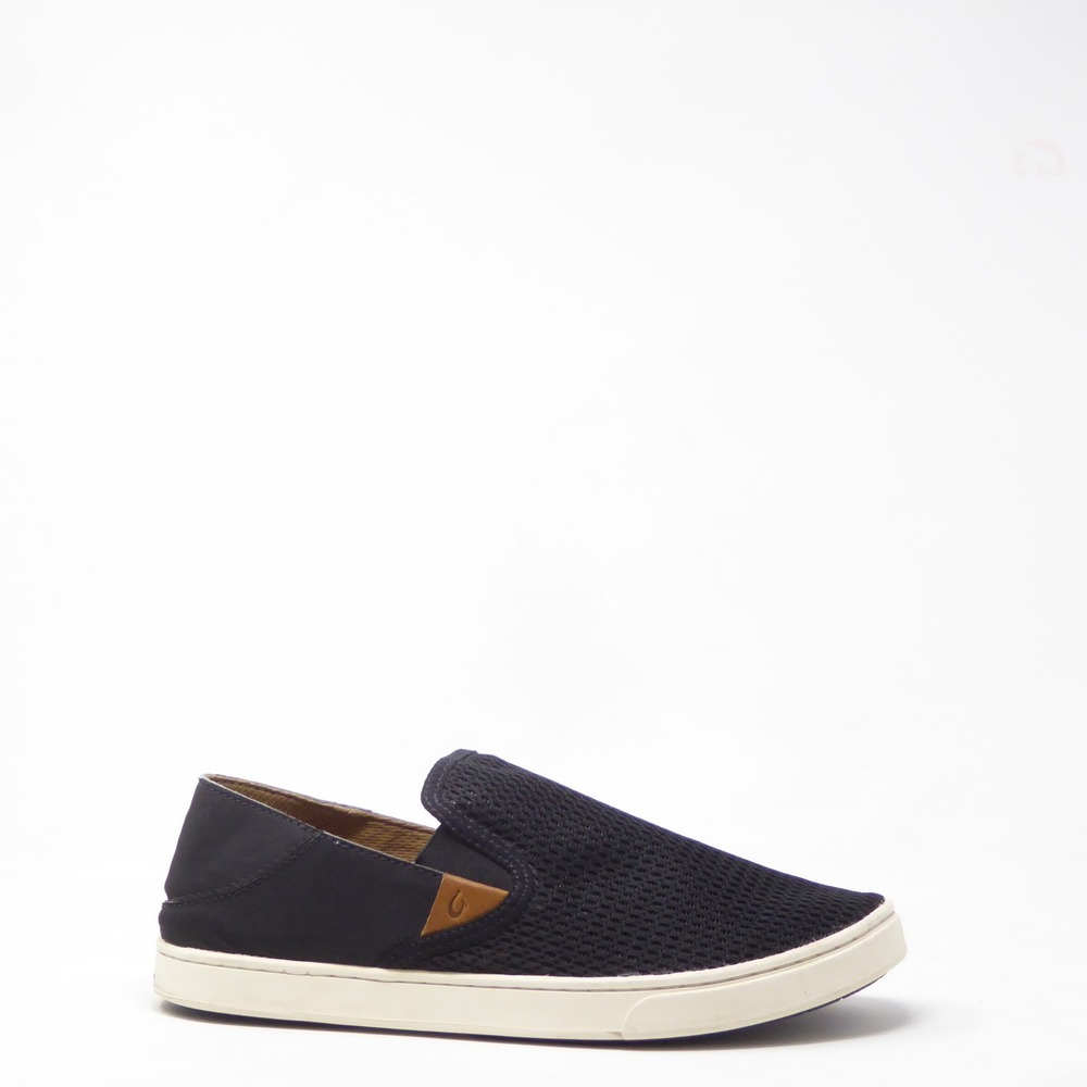 OluKai Womens Pehuea Slip On Shoes Black Mesh Size 9.5